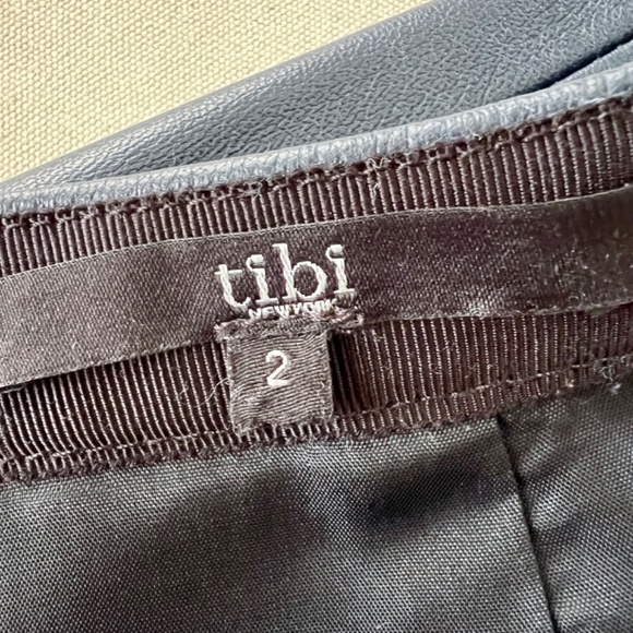 TIBI Soft Genuine Leather Pencil Skirt in Navy Blue - 2 - Picture 7 of 12